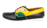 Prada Men's Multicoloured Brushed Spazzolato Leather Boat Sail Yacht Loafer Lace-up Shoes 2EG270