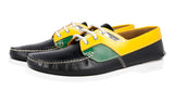 Prada Men's Multicoloured Brushed Spazzolato Leather Boat Sail Yacht Loafer Lace-up Shoes 2EG270