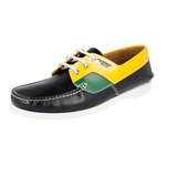 Prada Men's Multicoloured Brushed Spazzolato Leather Boat Sail Yacht Loafer Lace-up Shoes 2EG270