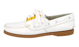 Prada Men's White Brushed Spazzolato Leather Lace-up Shoes 2EG271