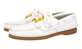 Prada Men's White Brushed Spazzolato Leather Lace-up Shoes 2EG271