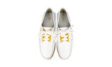 Prada Men's White Brushed Spazzolato Leather Lace-up Shoes 2EG271
