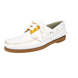 Prada Men's White Brushed Spazzolato Leather Lace-up Shoes 2EG271