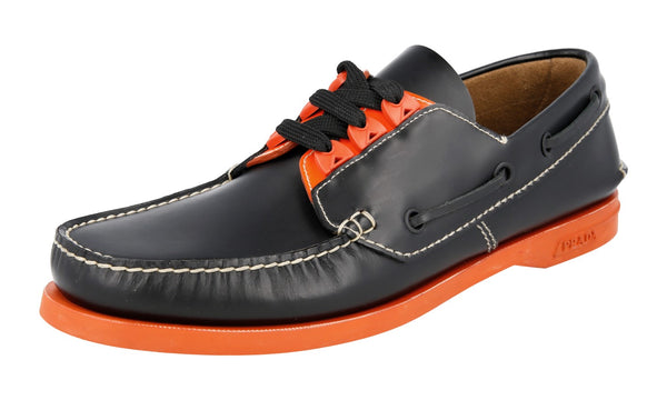 Prada Men's 2EG271 055 F0T38 Brushed Spazzolato Leather Lace-up Shoes