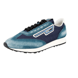 Prada Men's Blue Leather Nylon Milano 70 Sneaker 2EG276