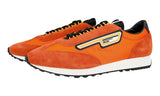 Prada Men's Orange Leather Nylon Milano 70 Sneaker 2EG276