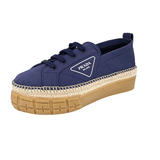 Prada Men's Blue Cassetta Wheel Espadrilles Platform Sneaker 2EG305