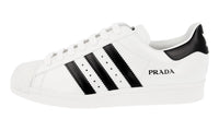 Prada Men's White Leather Adidas Superstar Sneaker 2EG321