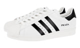 Prada Men's White Leather Adidas Superstar Sneaker 2EG321