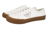 Prada Men's White Leather Cassetta Wheel Shearling Fur Sneaker 2EG323