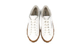 Prada Men's White Leather Cassetta Wheel Shearling Fur Sneaker 2EG323