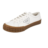 Prada Men's White Leather Cassetta Wheel Shearling Fur Sneaker 2EG323