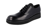 Prada Men's 2EG336 B4L F0002 Brushed Spazzolato Leather Business Shoes