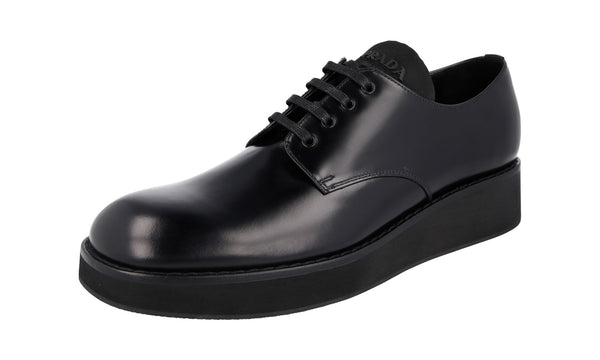 Prada Men's 2EG336 B4L F0002 Brushed Spazzolato Leather Business Shoes