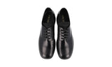 Prada Men's Black Brushed Spazzolato Leather Derby Business Shoes 2EG336