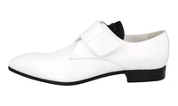Prada Men's White Brushed Spazzolato Leather Business Shoes 2EG339