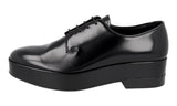 Prada Men's Black Leather Platform Lace-up Shoes 2EG379