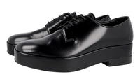 Prada Men's Black Leather Platform Lace-up Shoes 2EG379