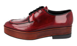 Prada Men's Red Leather Derby Plateau Business Shoes 2EG384