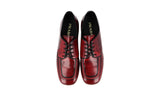 Prada Men's Red Leather Derby Plateau Business Shoes 2EG384