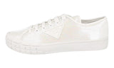 Prada Men's White Leather Casesetta Wheel Sneaker 2EG393