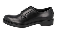 Prada Men's Black welt-sewn Leather Derby Business Shoes 2EG394