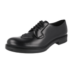 Prada Men's Black welt-sewn Leather Derby Business Shoes 2EG395