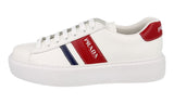 Prada Men's White Leather Macro Bold Sole Platform Plateau Sneaker 2EG402