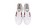 Prada Men's White Leather Macro Bold Sole Platform Plateau Sneaker 2EG402