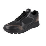 Prada Men's Black Leather Nylon Prax Sneaker 2EG403