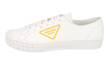Prada Men's White Leather Cassetta Wheel Sneaker 2EG407