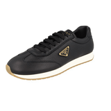 Prada Men's Black Deerskin Leather Running Deer Sneaker 2EG436
