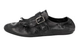 Prada Men's Black Full Brogue Leather Shuffle  Fringed Monk Strap Loafer 2EG437