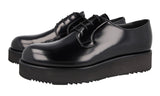 Prada Men's Black Leather Platform Plateau Derby Business Shoes 2EG441