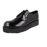 Prada Men's Black Leather Platform Plateau Derby Business Shoes 2EG441