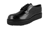 Prada Men's 2EG443 B4L F0002 Full Brogue Leather Business Shoes