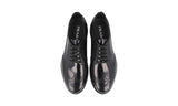 Prada Men's Black Full Brogue Leather Platform Derby Brogue Budapester Plateau Business Shoes 2EG443