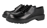Prada Men's Black Leather Brushed Derby Extralight Sole Business Shoes 2EG445