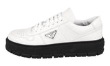 Prada Men's White Leather Downtown Bold Chunky Sole Sneaker 2EG452