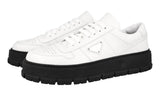 Prada Men's White Leather Downtown Bold Chunky Sole Sneaker 2EG452