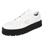 Prada Men's White Leather Downtown Bold Chunky Sole Sneaker 2EG452