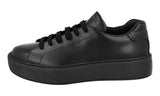 Prada Men's Black Leather Macro Solid Black Chunky Sole Platform Sneaker 2EG454