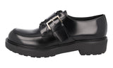 Prada Men's Black Leather Derby Buckle Schnalle Monk Strap Business Shoes 2EG457