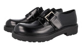 Prada Men's Black Leather Derby Buckle Schnalle Monk Strap Business Shoes 2EG457