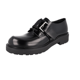 Prada Men's Black Leather Derby Buckle Schnalle Monk Strap Business Shoes 2EG457