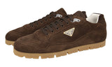 Prada Men's Brown Leather Trail Downtown Sneaker 2EG459