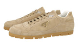 Prada Men's Beige Leather Downtown Trail Sneaker 2EG459