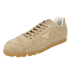 Prada Men's Beige Leather Downtown Trail Sneaker 2EG459