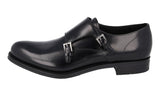 Prada Men's Black welt-sewn Leather Double Monk Business Shoes 2OA013