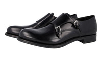 Prada Men's Black welt-sewn Leather Double Monk Business Shoes 2OA013